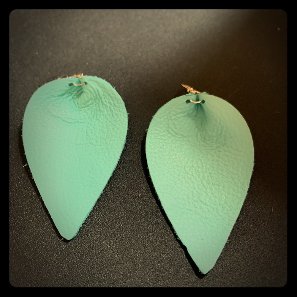 Large leather earrings